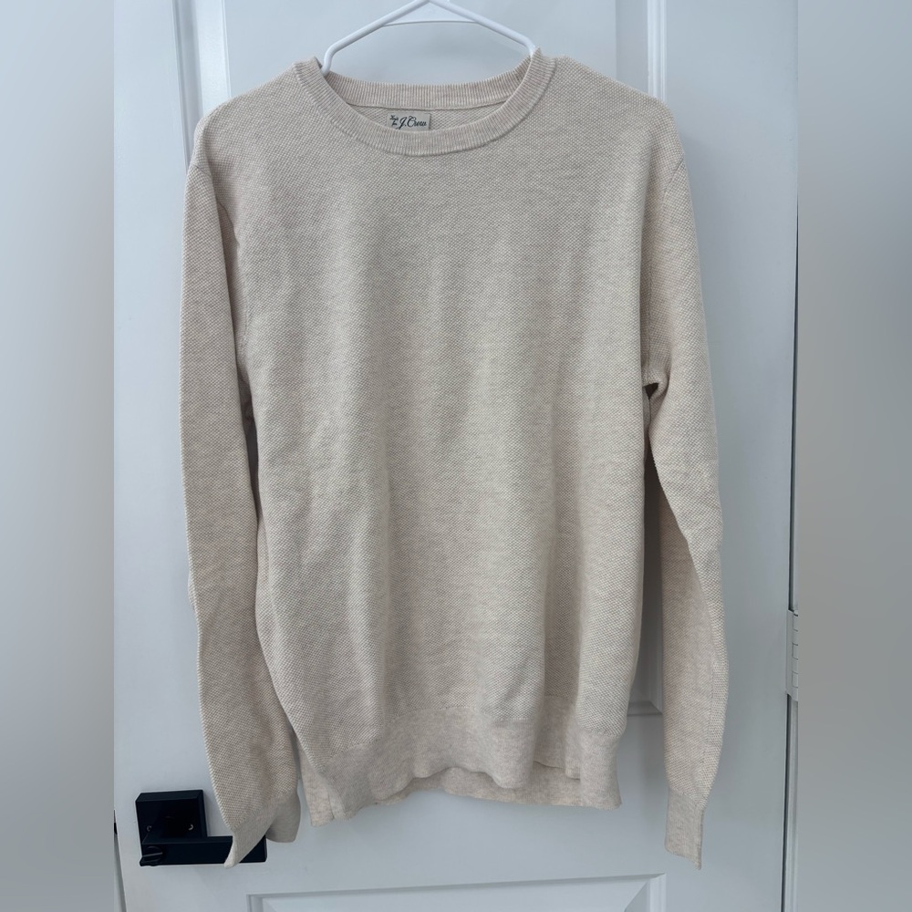 J Crew Cotton piqué-stitch crewneck sweater men’s - Picture 3 of 9